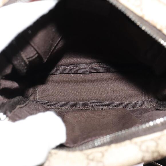 GUCCI GG Supreme Shoulder Bag Pvc Beige Silver - Picture 15 of 16